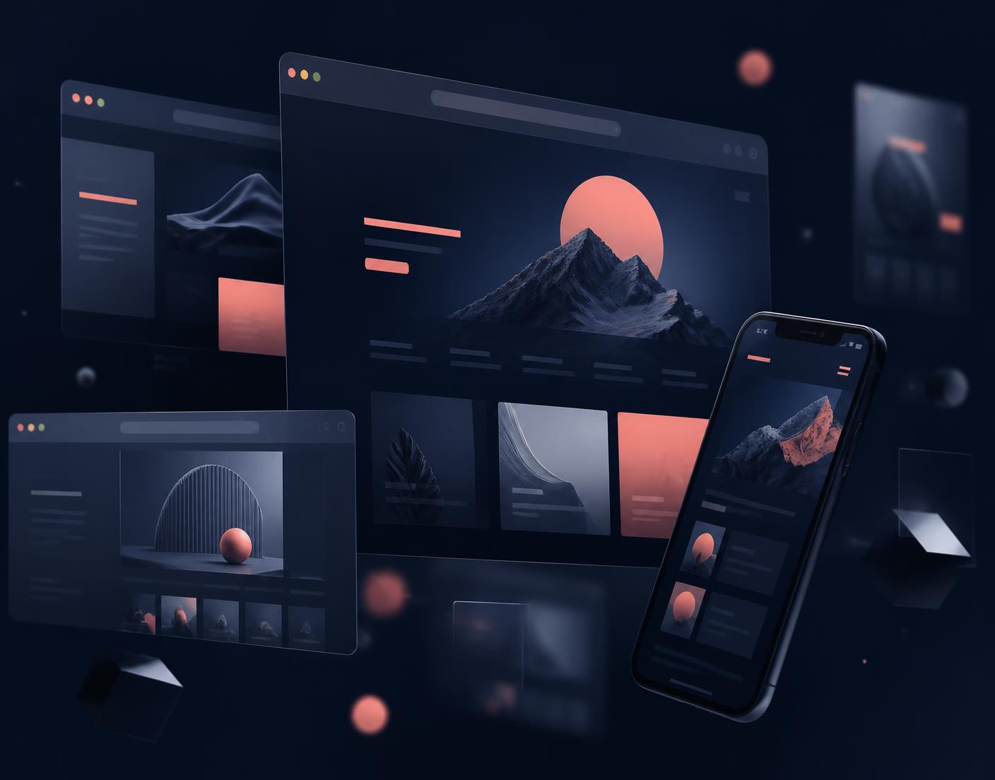 Website and mobile app interfaces designed and built by John Evans
